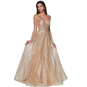 Women's Formal  All over Sequins beaded Long Evening prom dress